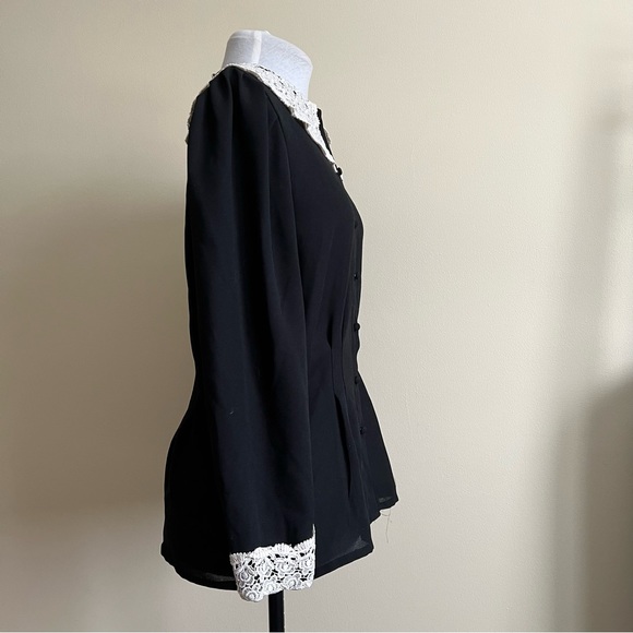 vintage 80s eaton statement collar blouse - Picture 7 of 15